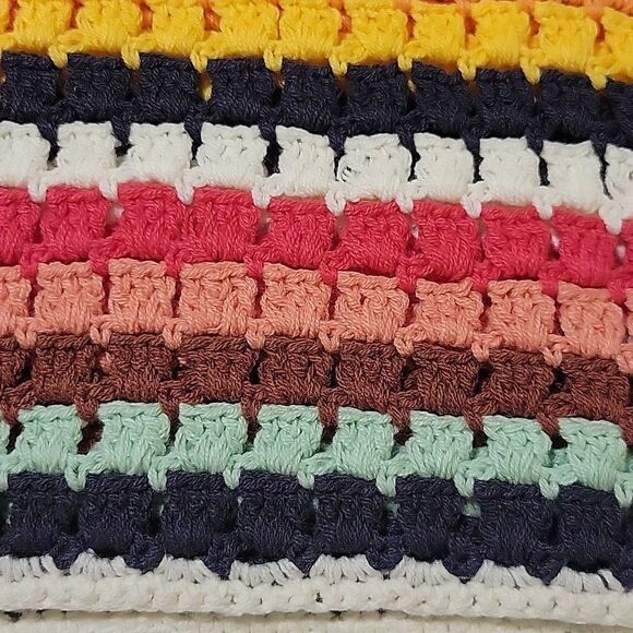 NEW MARINE LAYER CROCHET KNIT TANK SOFT COTTON BLEND RAINBOW DRESS MEDIUM M NWT - Picture 8 of 11